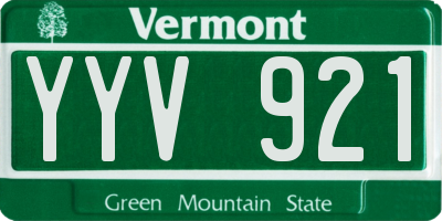 VT license plate YYV921