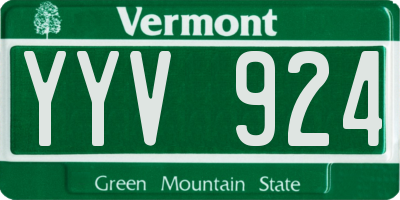VT license plate YYV924