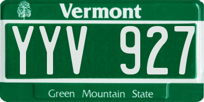 VT license plate YYV927