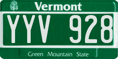 VT license plate YYV928
