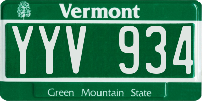 VT license plate YYV934
