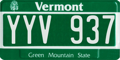 VT license plate YYV937