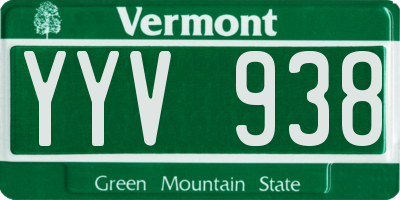 VT license plate YYV938