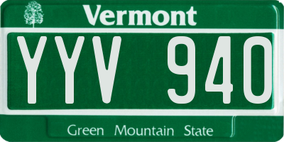 VT license plate YYV940