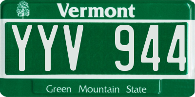 VT license plate YYV944