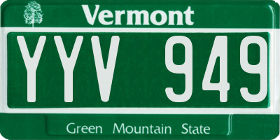 VT license plate YYV949