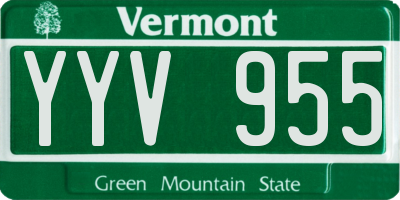 VT license plate YYV955