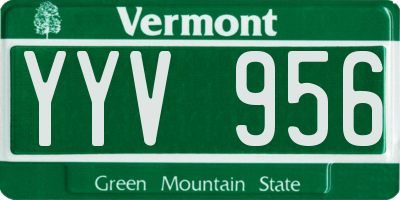 VT license plate YYV956