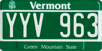 VT license plate YYV963