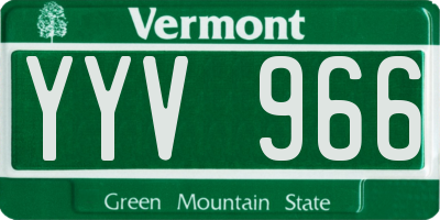 VT license plate YYV966