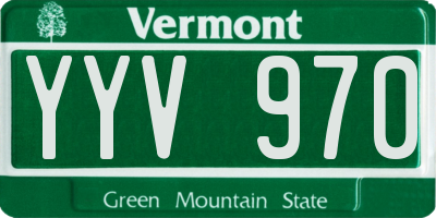 VT license plate YYV970