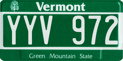 VT license plate YYV972