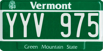 VT license plate YYV975
