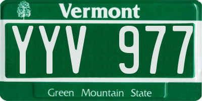 VT license plate YYV977