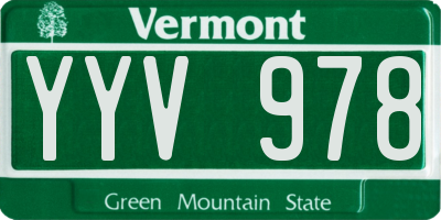 VT license plate YYV978