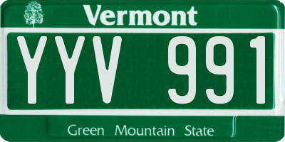 VT license plate YYV991
