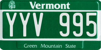 VT license plate YYV995