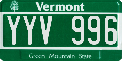 VT license plate YYV996