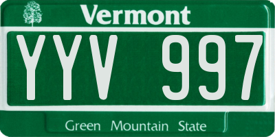 VT license plate YYV997