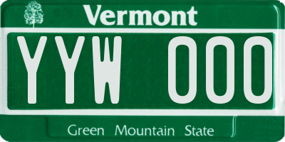 VT license plate YYW000