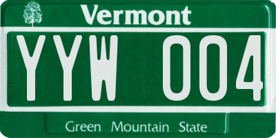 VT license plate YYW004