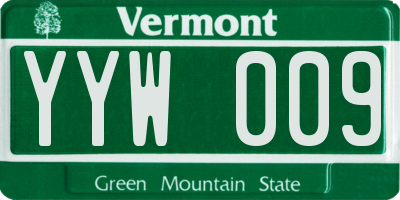 VT license plate YYW009