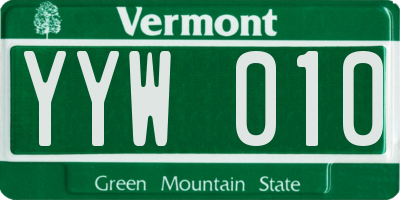 VT license plate YYW010