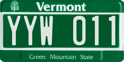 VT license plate YYW011