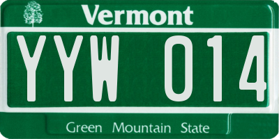 VT license plate YYW014