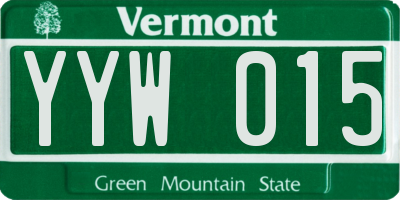 VT license plate YYW015
