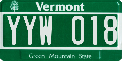 VT license plate YYW018