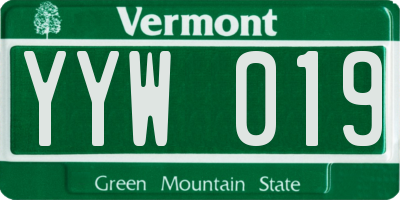 VT license plate YYW019