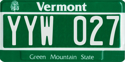 VT license plate YYW027