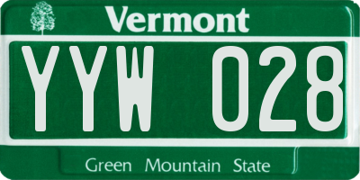 VT license plate YYW028