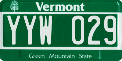 VT license plate YYW029