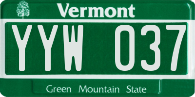 VT license plate YYW037