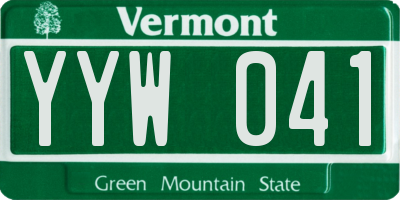 VT license plate YYW041