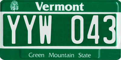 VT license plate YYW043