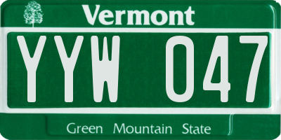 VT license plate YYW047
