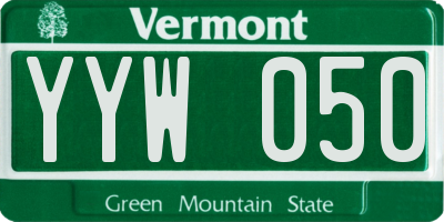 VT license plate YYW050