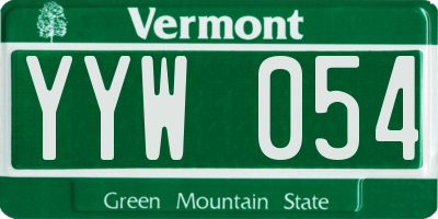VT license plate YYW054
