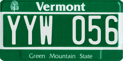 VT license plate YYW056