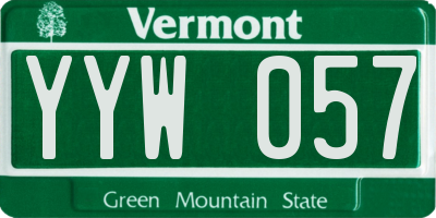 VT license plate YYW057