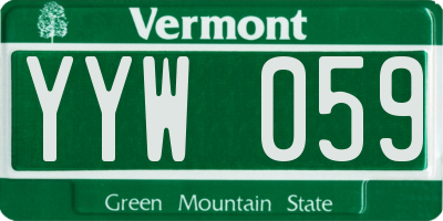 VT license plate YYW059