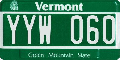 VT license plate YYW060