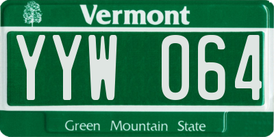 VT license plate YYW064
