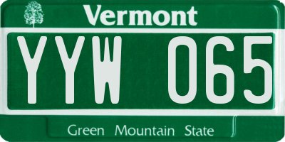 VT license plate YYW065