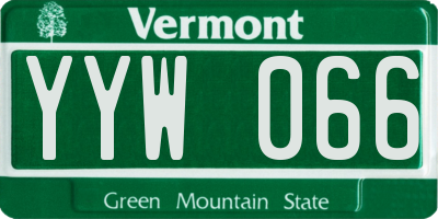VT license plate YYW066