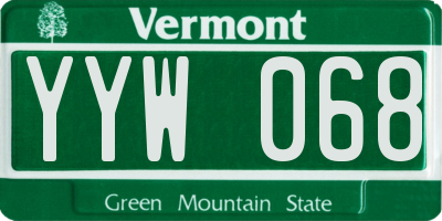 VT license plate YYW068