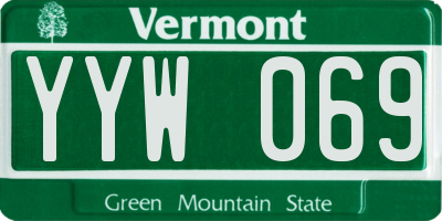 VT license plate YYW069